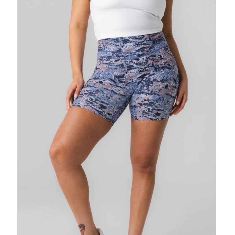 Balance Athletica Blue & Pink Camo Bike Shorts